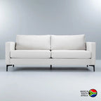 Haben Fabric 3 Seater Couch - Cream/Black Leg