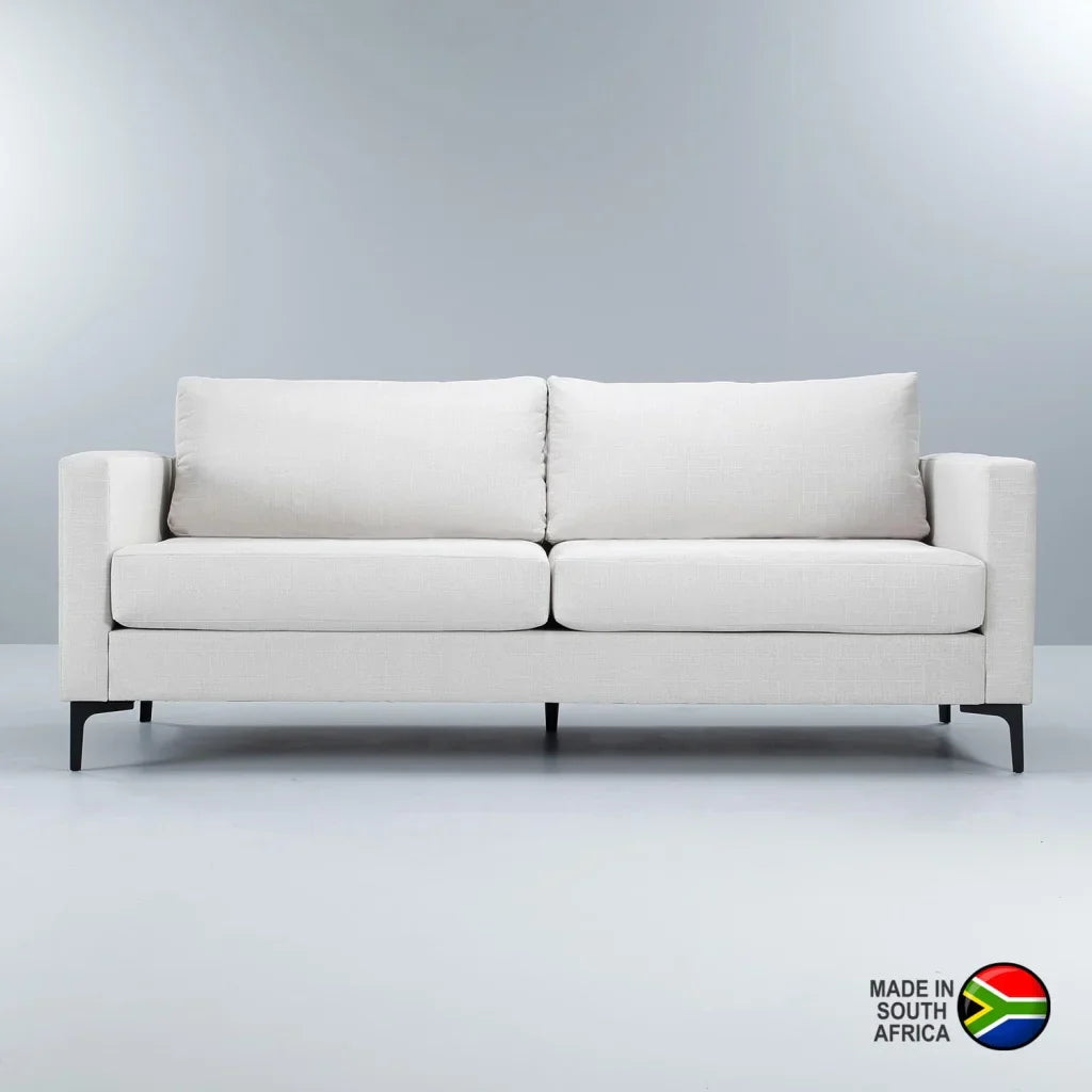 Haben Fabric 3 Seater Couch - Cream/Black Leg