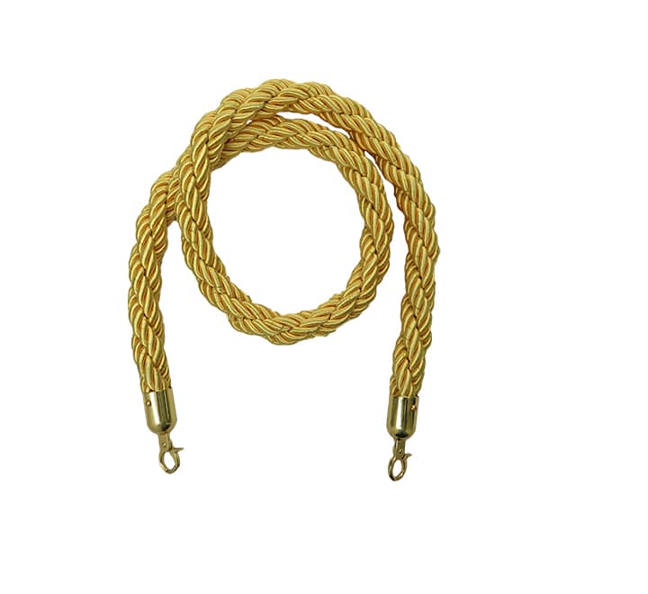 Twisted Stanchion Ropes With Gold Clip