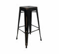 Tolix Bar Chair Brush Finish Without Back - Black/Brush Gold