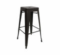 Replica Tolix Bar Chair Without Backrest - Brown