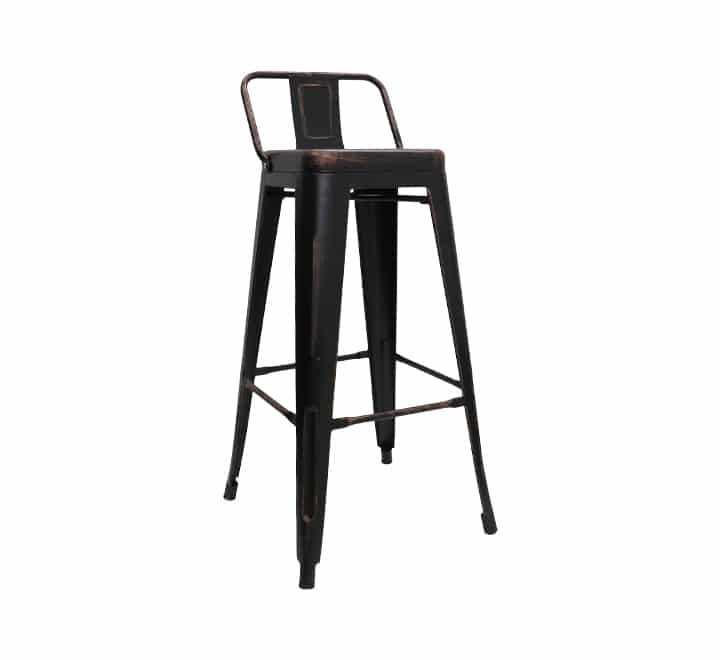 Replica Low Back Tolix Bar Chair - Black/Brush Copper