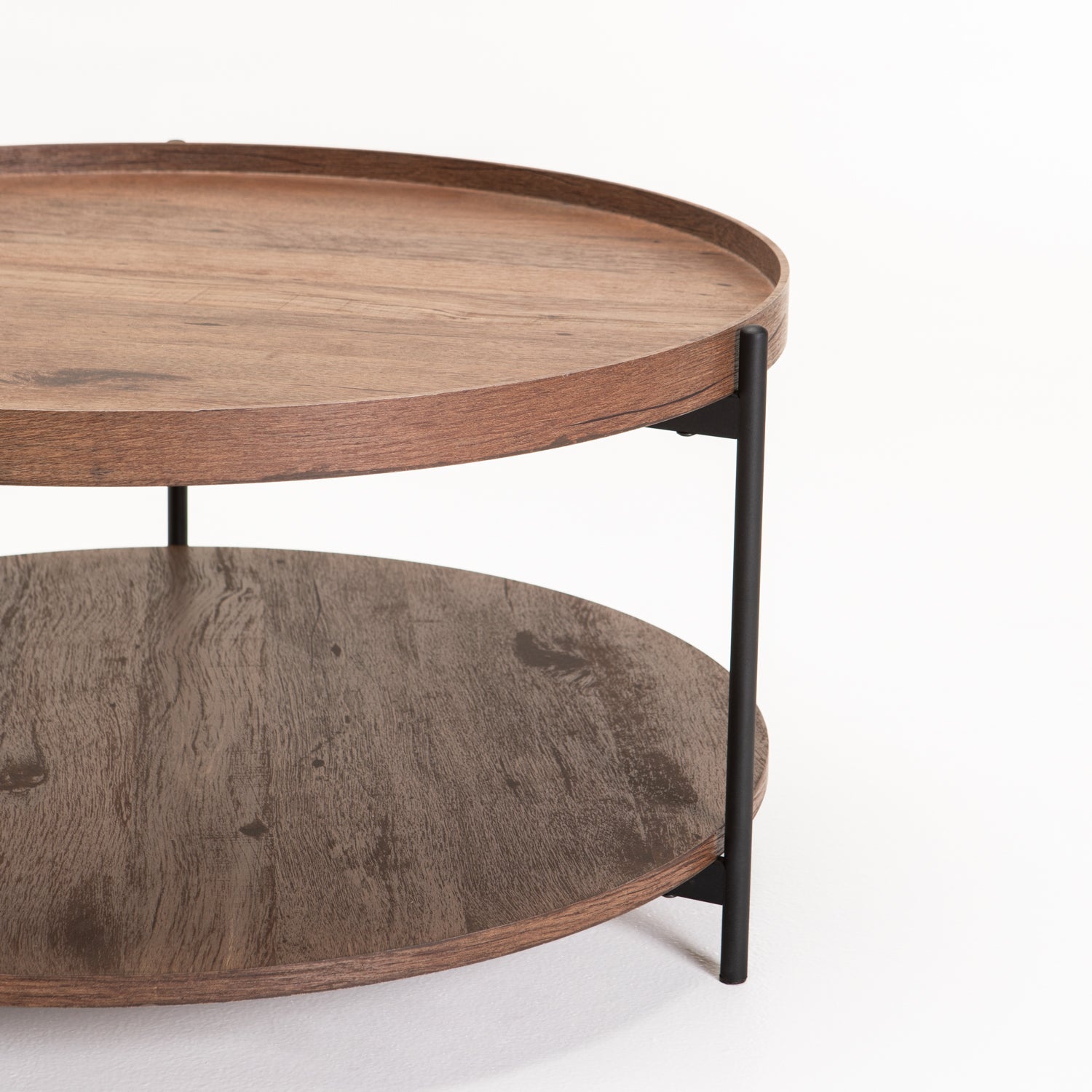 Irish 80cm Round Coffee Table - Walnut