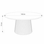 Chipo 150 Round Solid Wood Dining  Table- Dark Brown