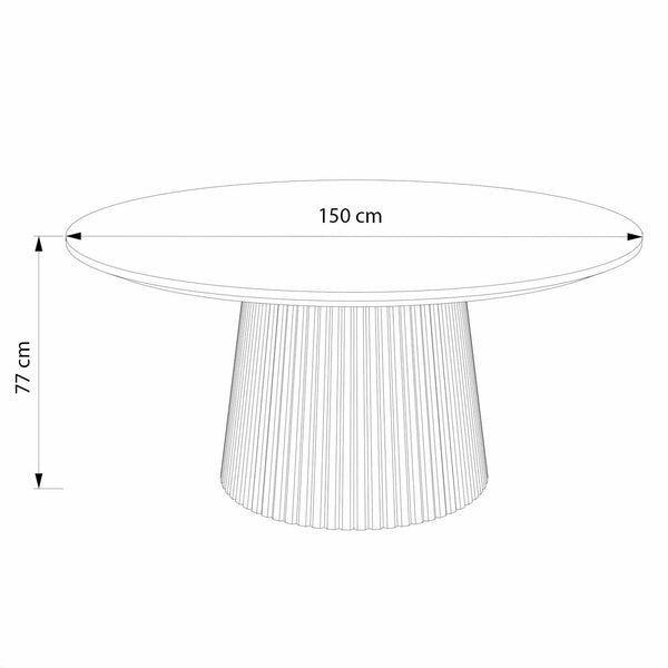 Chipo 150 Round Solid Wood Dining  Table- Dark Brown