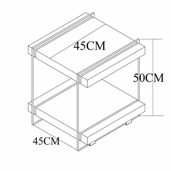 Juju 45x45cm 8MM Glass Side Table - Oak