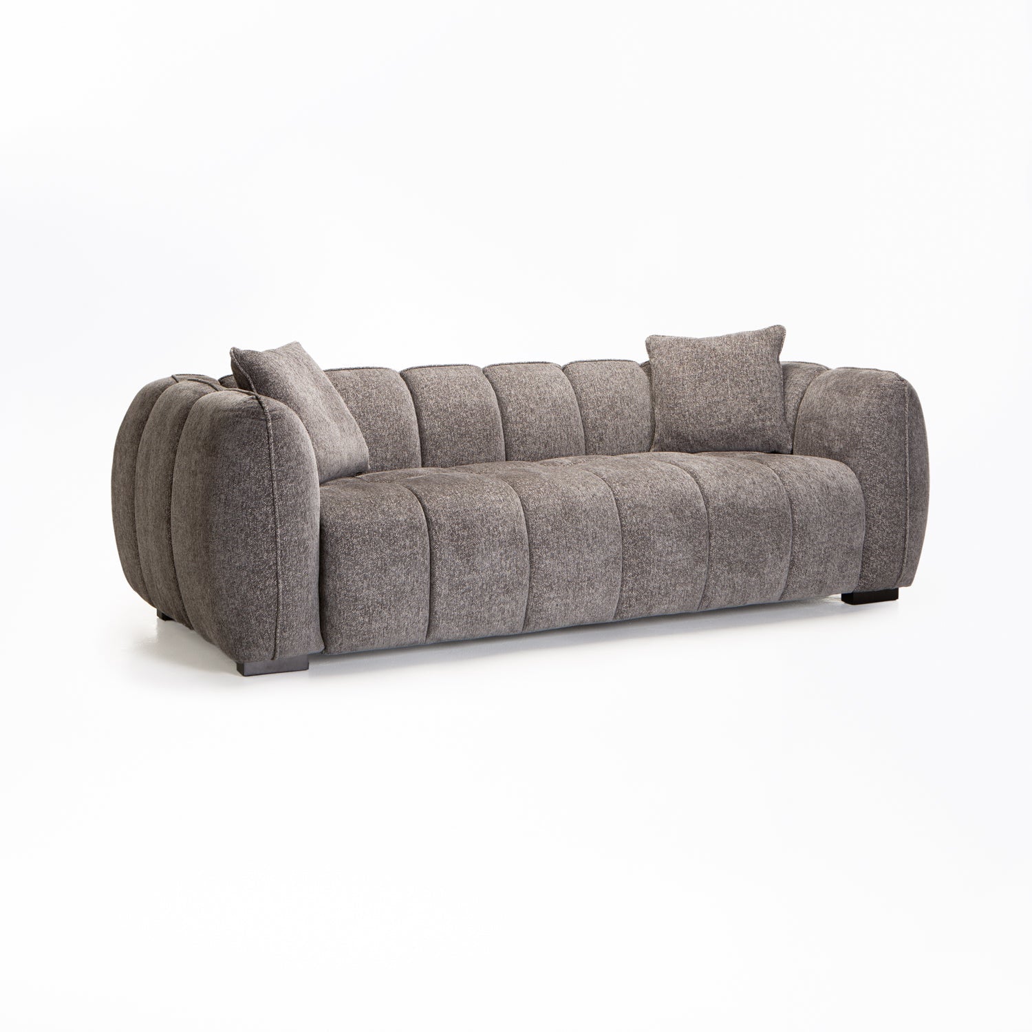 Jacottet Fabric 3 Seater Couch - Grey