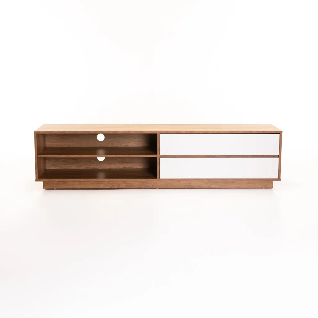 Jicama 180cm  2 Drawer TV Unit - Wild Oak / White