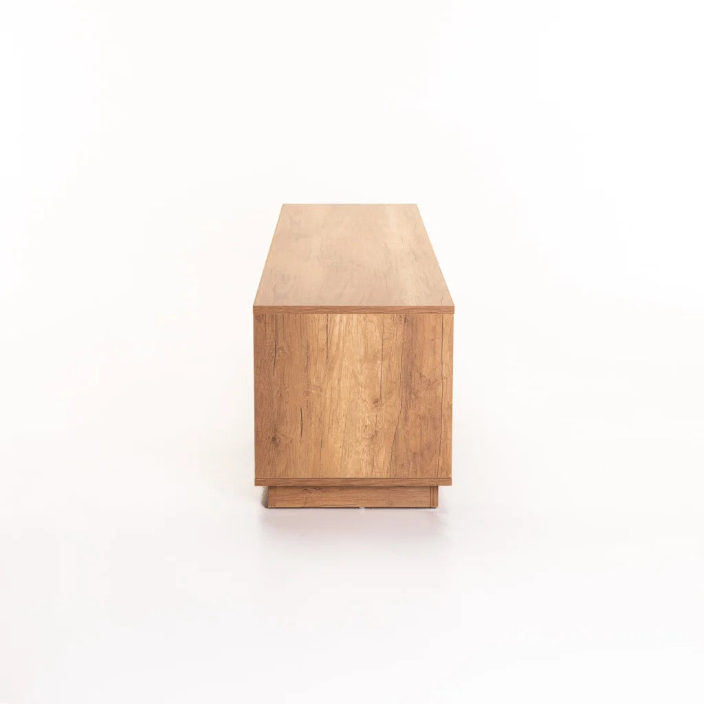 Jicama 180cm  2 Drawer TV Unit - Wild Oak / White