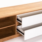 Jicama 180cm  2 Drawer TV Unit - Wild Oak / White