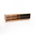 Jicama 180cm  2 Drawer TV Unit - Wild Oak / Black
