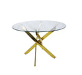 Round glass table with gold legs 100cm