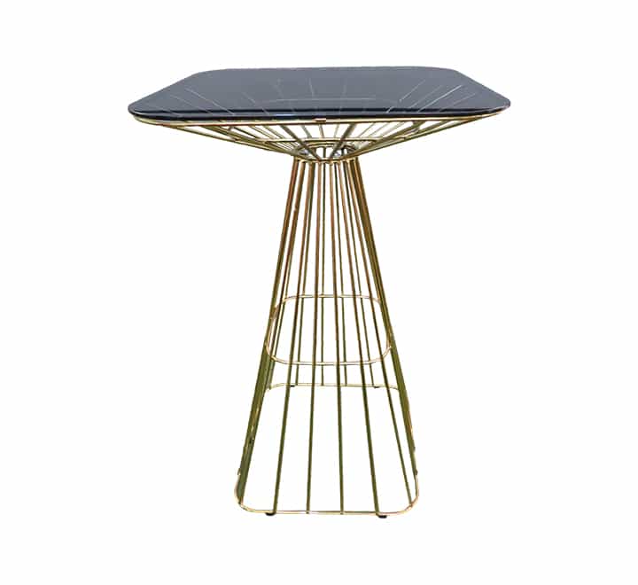 Square glass top bar table