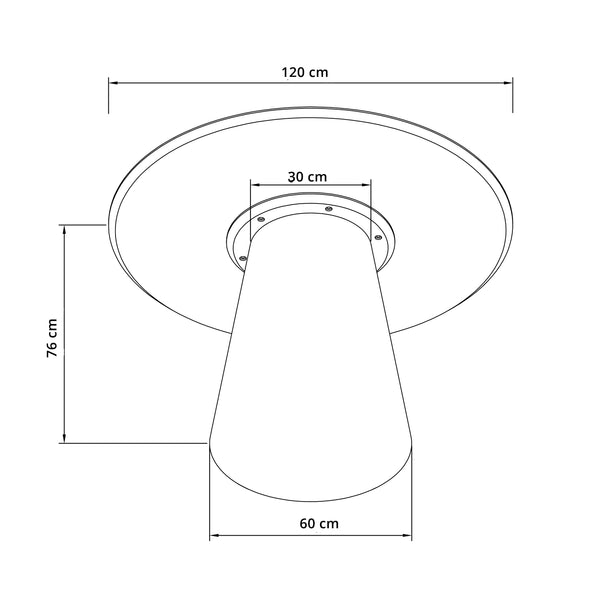 Tobby  120cm Round Dining  Table - Black