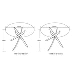 Nova Round 10mm Glass Top Dining Table - Black - 6 Seater