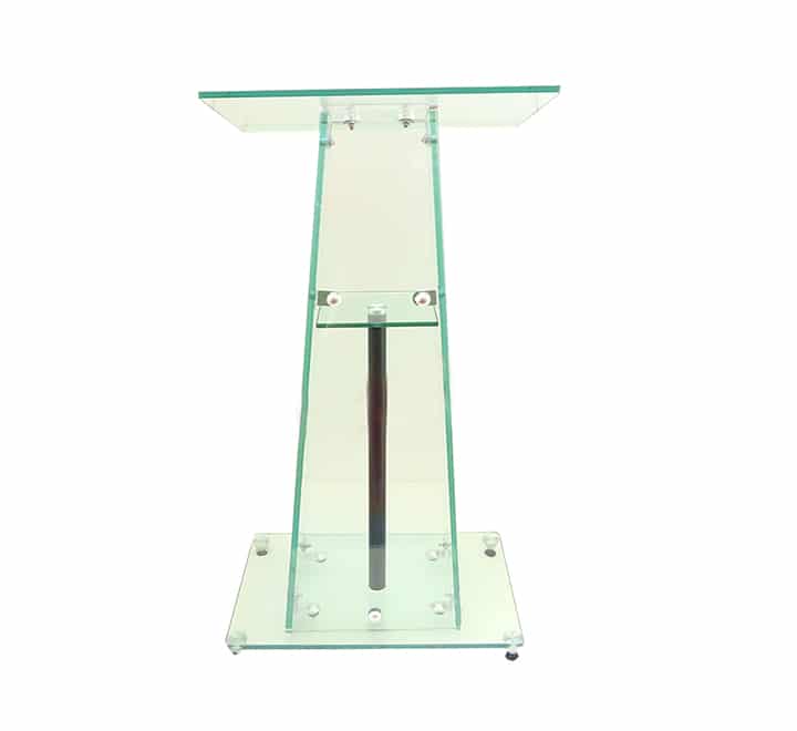 Glass podium clear