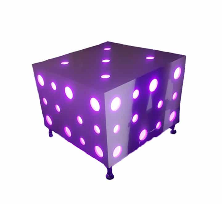 Square wooden LED glass top table (12 seater)