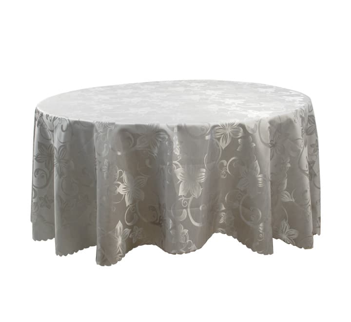 Round Table Cloth Shiny Grey
