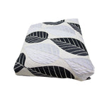 Round Table Cloth Silver/Black Leaves