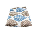 Round Table Cloth Blue/Brown Leaves