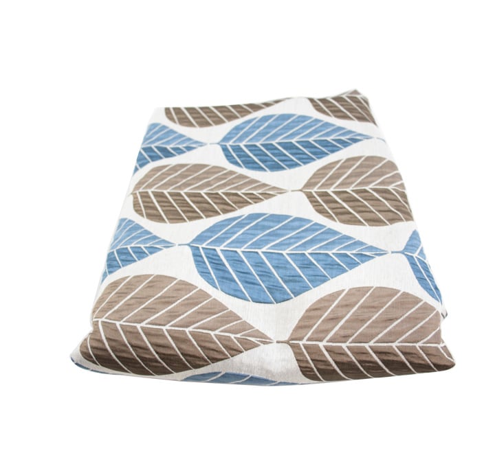 Round Table Cloth Blue/Brown Leaves