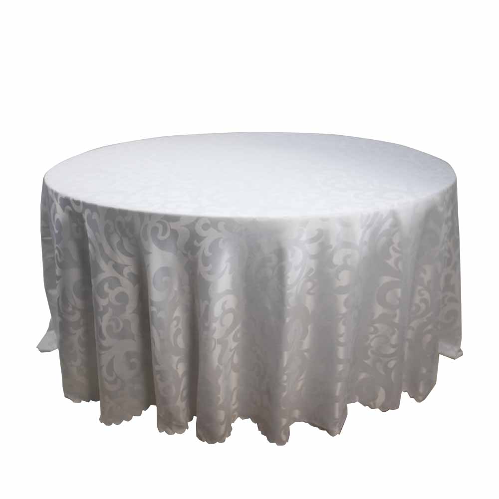 Jacquard Round Table Cloth White 320cm