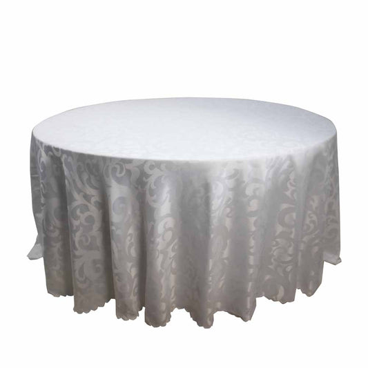 Jacquard Round Table Cloth White 320cm