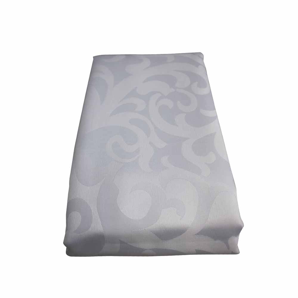 Jacquard Round Table Cloth White 320cm