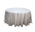 Round Table Cloth Flower Pattern White