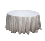 Round Table Cloth Flower Pattern White
