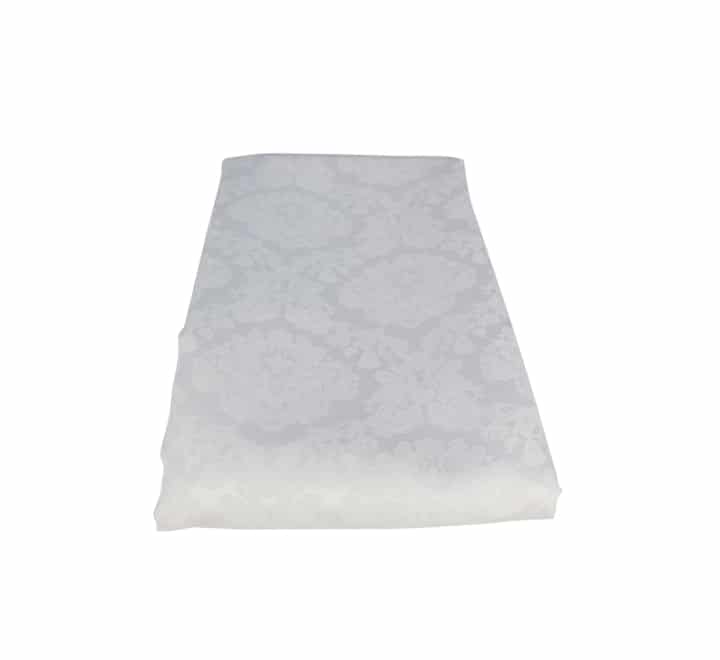 Rectangular Table Cloth Flower Pattern White