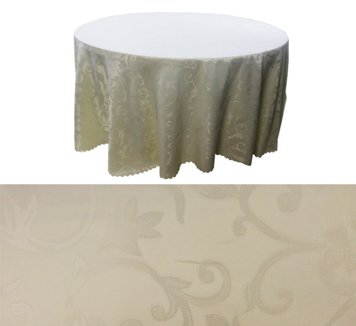 Round Table Cloth Cream Flower Pattern 320x320cm