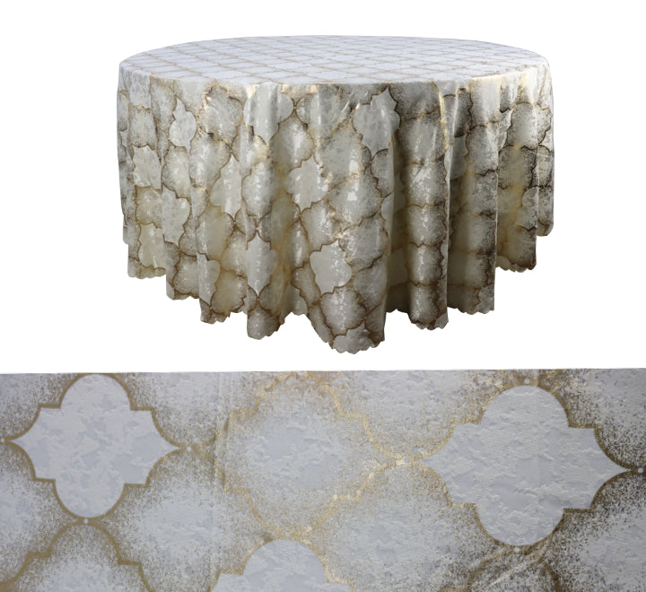 Round Table Cloth Shiny Pattern 280cm
