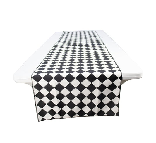 Black and White Blocks Table Runner