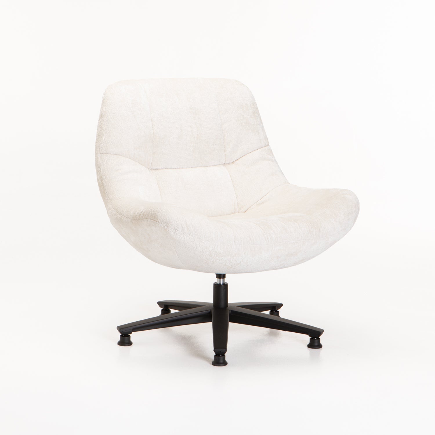 Lala Fabric Swivel Chair - Cream