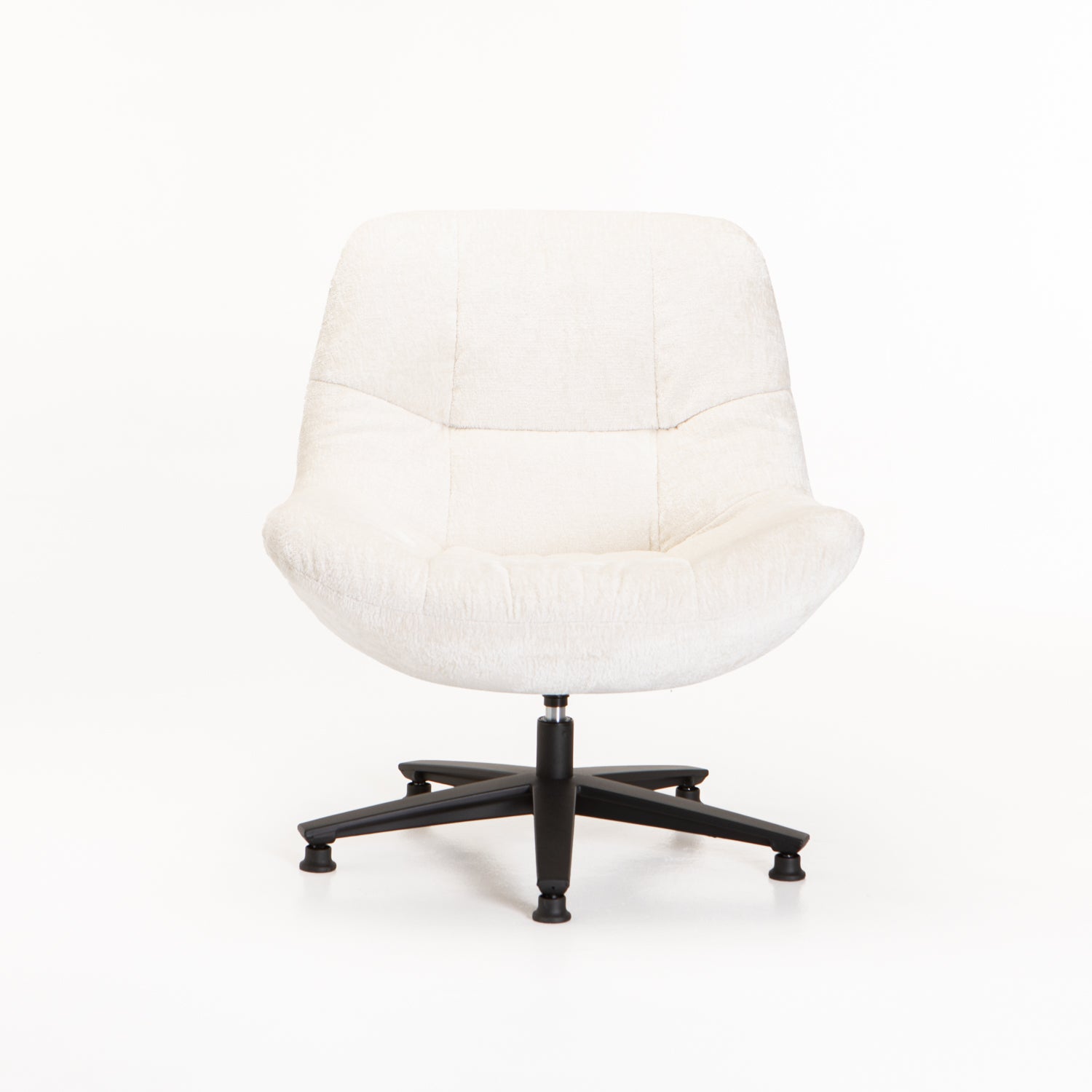Lala Fabric Swivel Chair - Cream