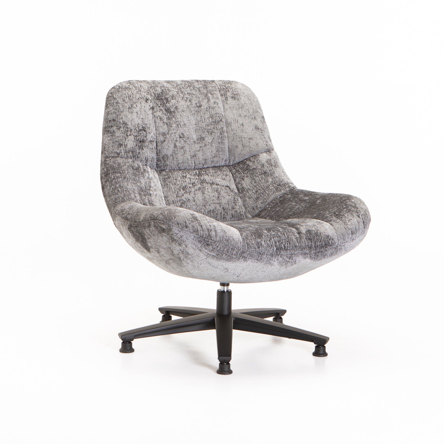 Lala Fabric Swivel Chair - Grey