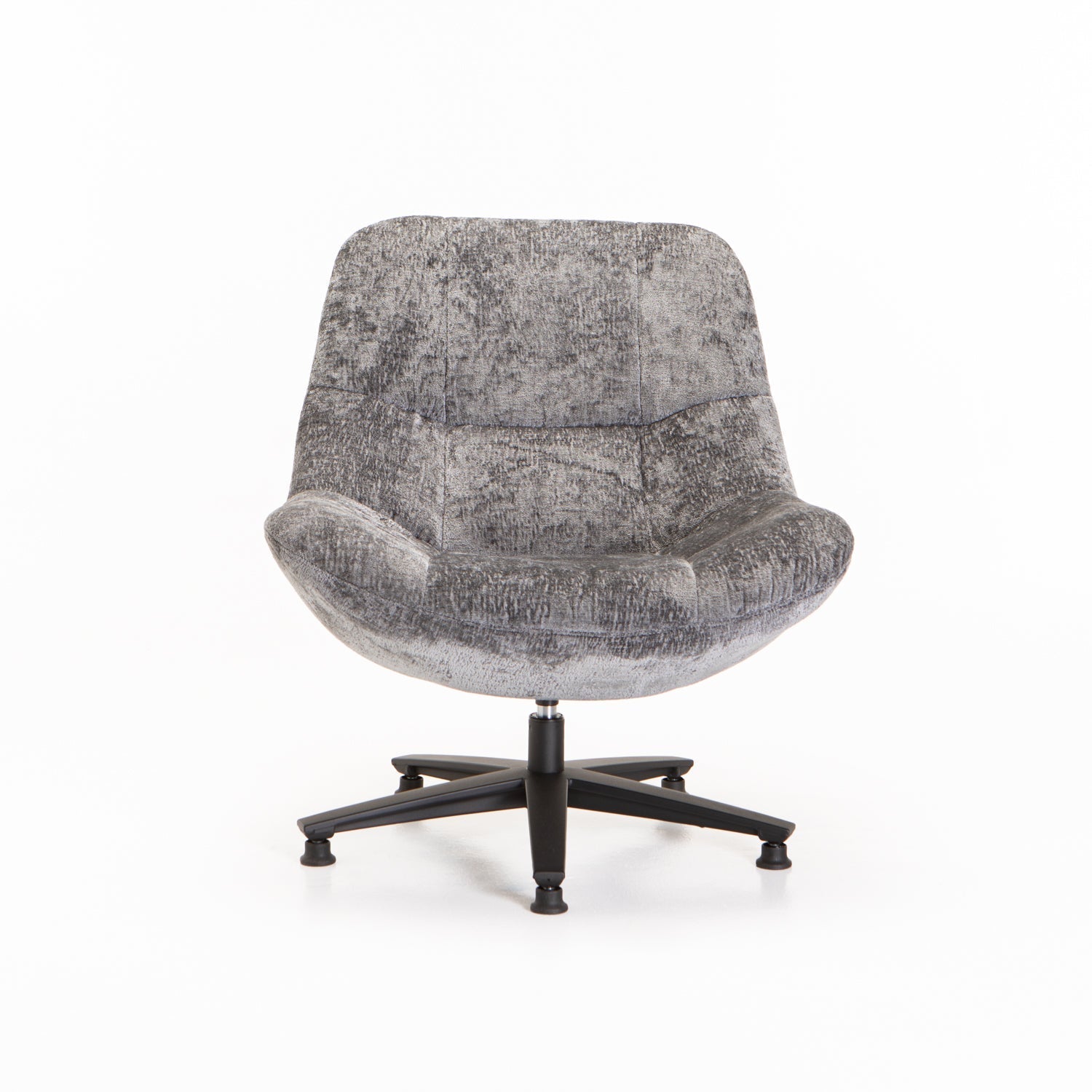 Lala Fabric Swivel Chair - Grey