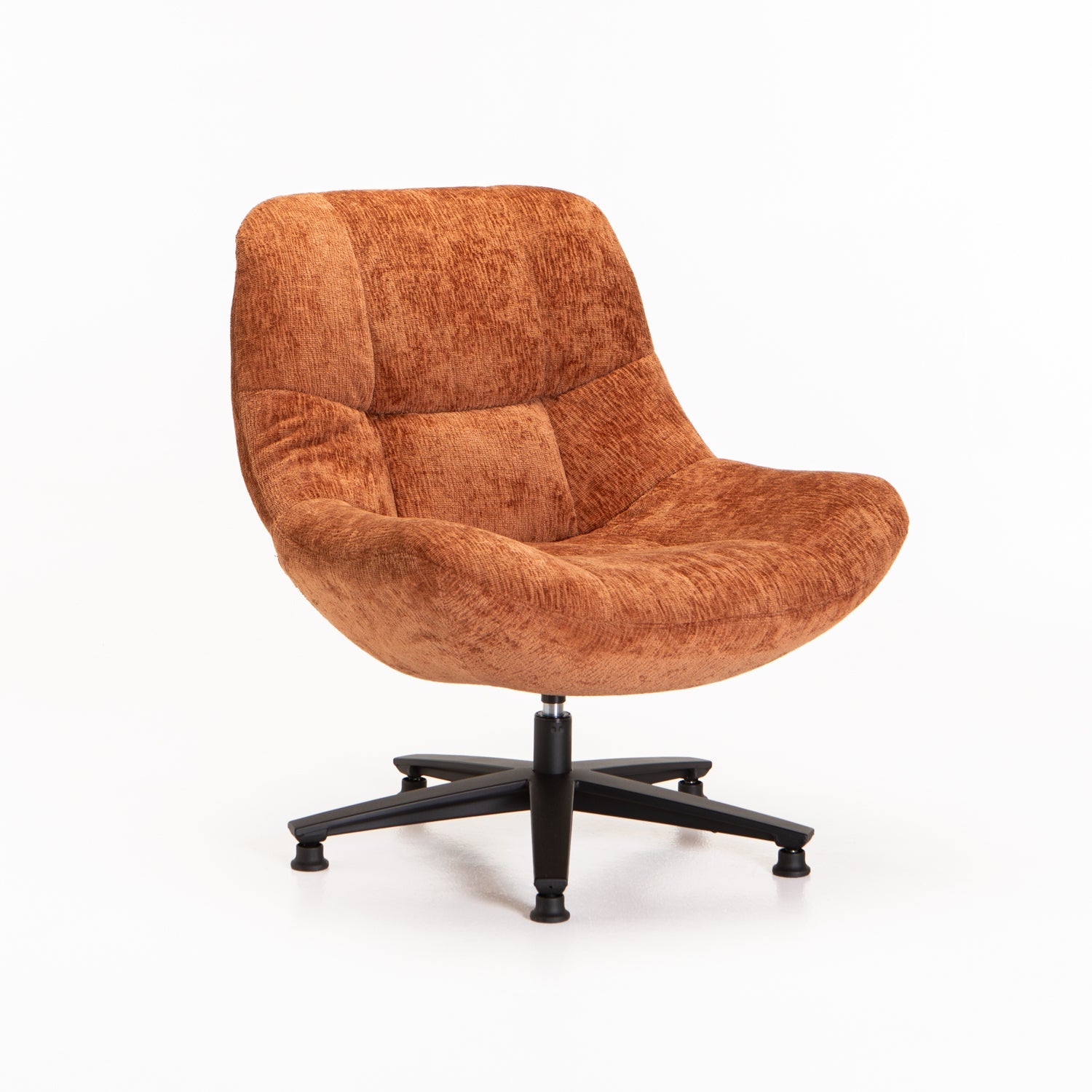 Lala Fabric Swivel Chair - Rust