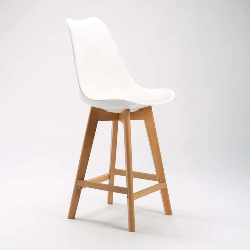 Lica Wooden Kitchen Stool - White