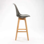 Lica Wooden Leg Barstool - Grey