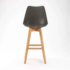 Lica Wooden Leg Barstool - Grey