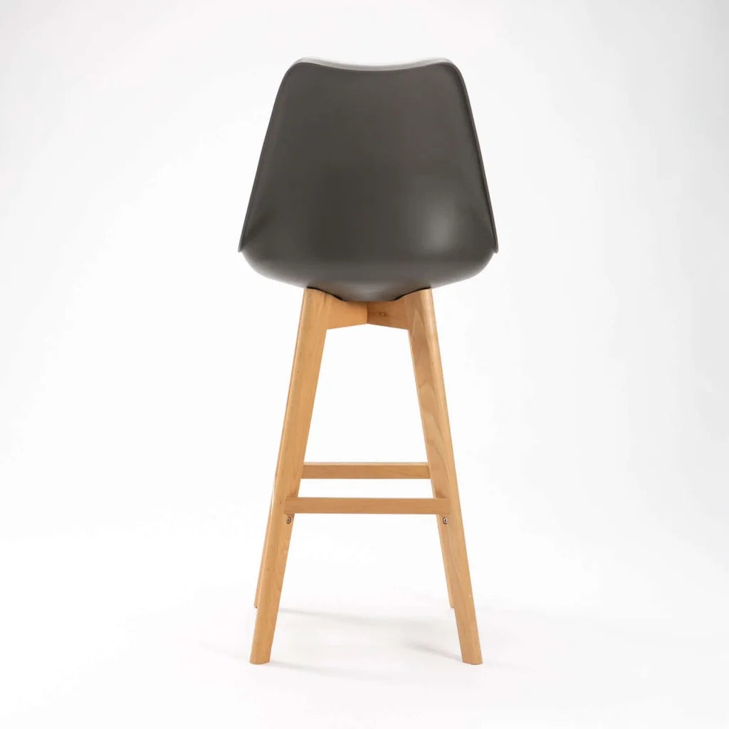 Lica Wooden Leg Barstool - Grey