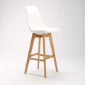 Lica Wooden Leg Barstool - White