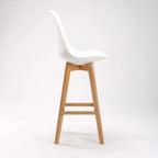 Lica Wooden Leg Barstool - White
