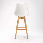 Lica Wooden Leg Barstool - White
