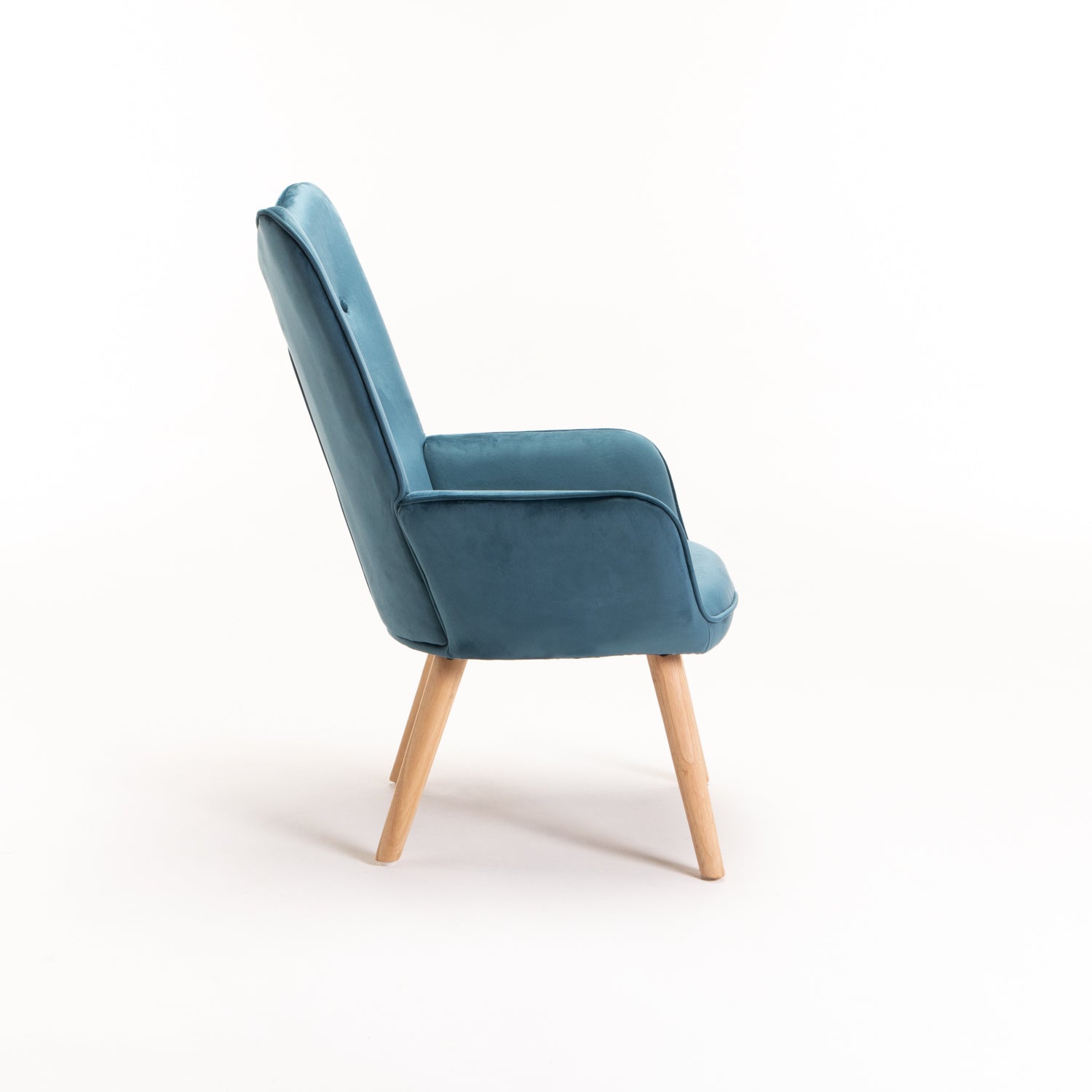 Logan Velvet  Chair - Blue