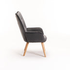 Logan Velvet  Chair - Grey