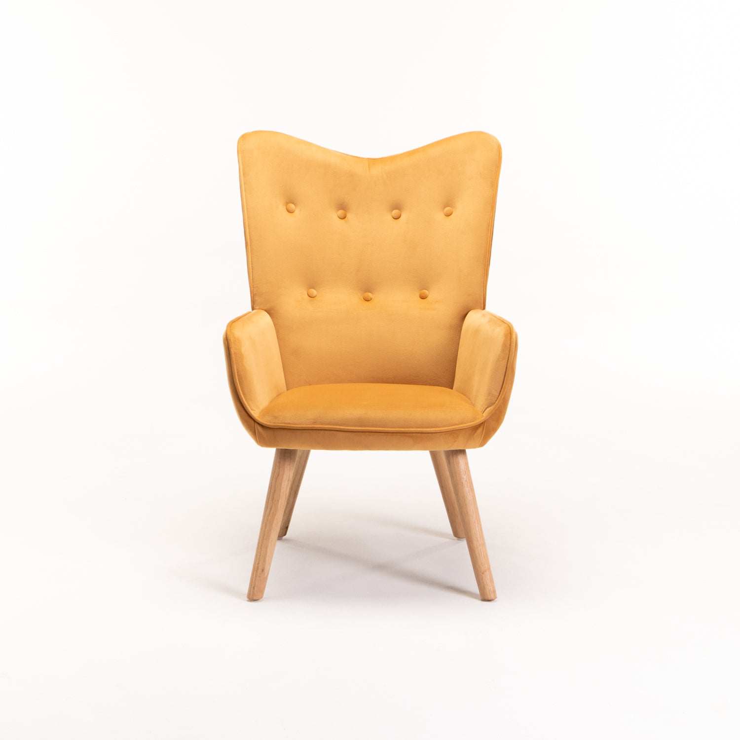 Logan Velvet  Chair - Mustard