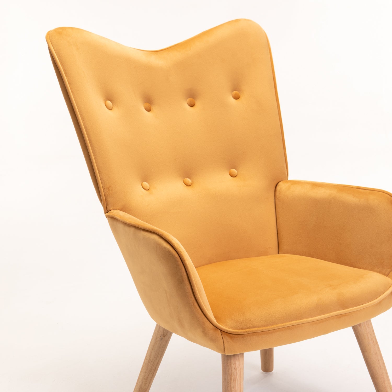 Logan Velvet  Chair - Mustard